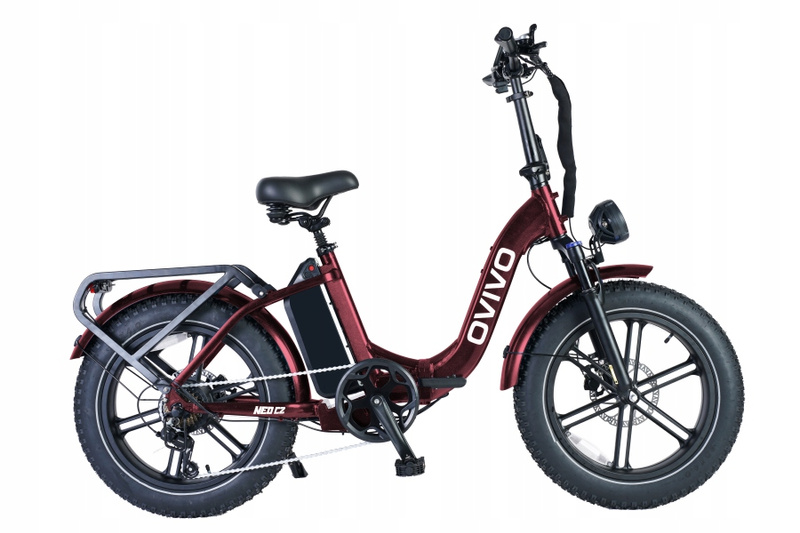 Rower elektryczny OVIVO NEO C2 bordowy 250W