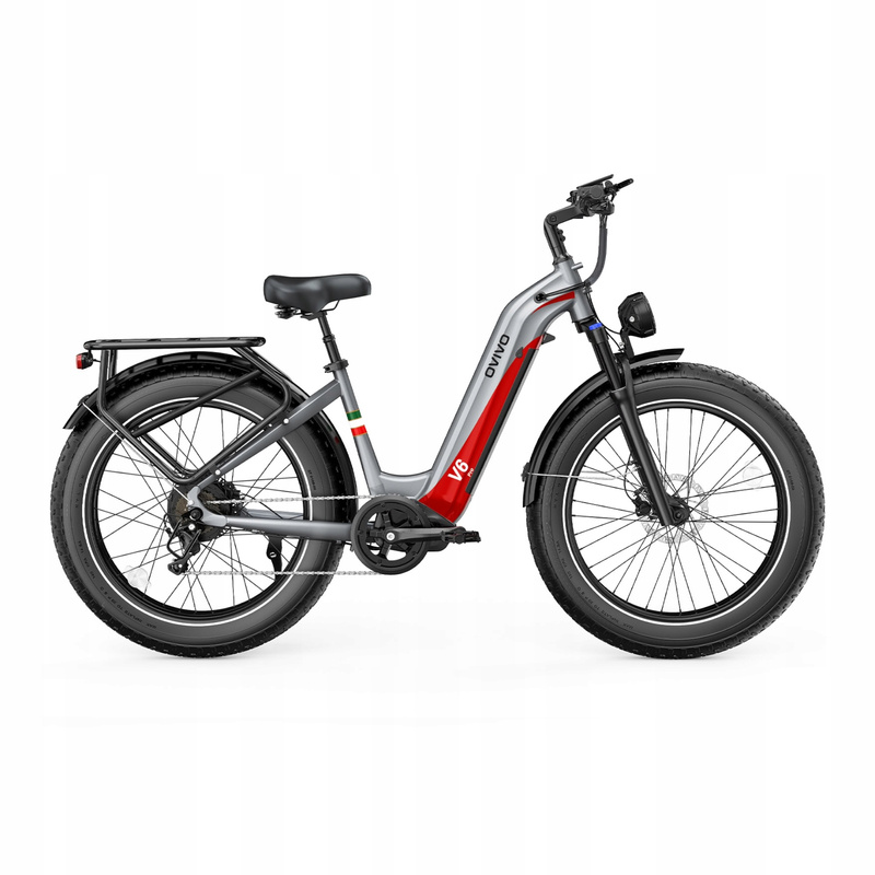 Rower elektryczny Ovivo Hyper V6 PRO srebrny 18 cali aluminium koło 26