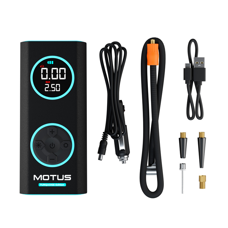 Motus Pompka AirPump Pro Turquoise Edition 96W 7500 mAh manometr